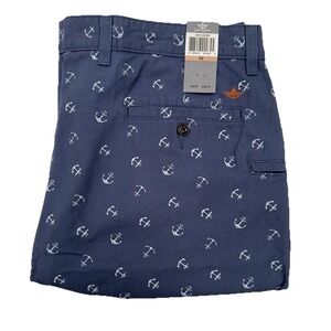 Dockers The Perfect Classic Fit Shorts Pacific‎ Anchors Blue Men's Size 42 NEW